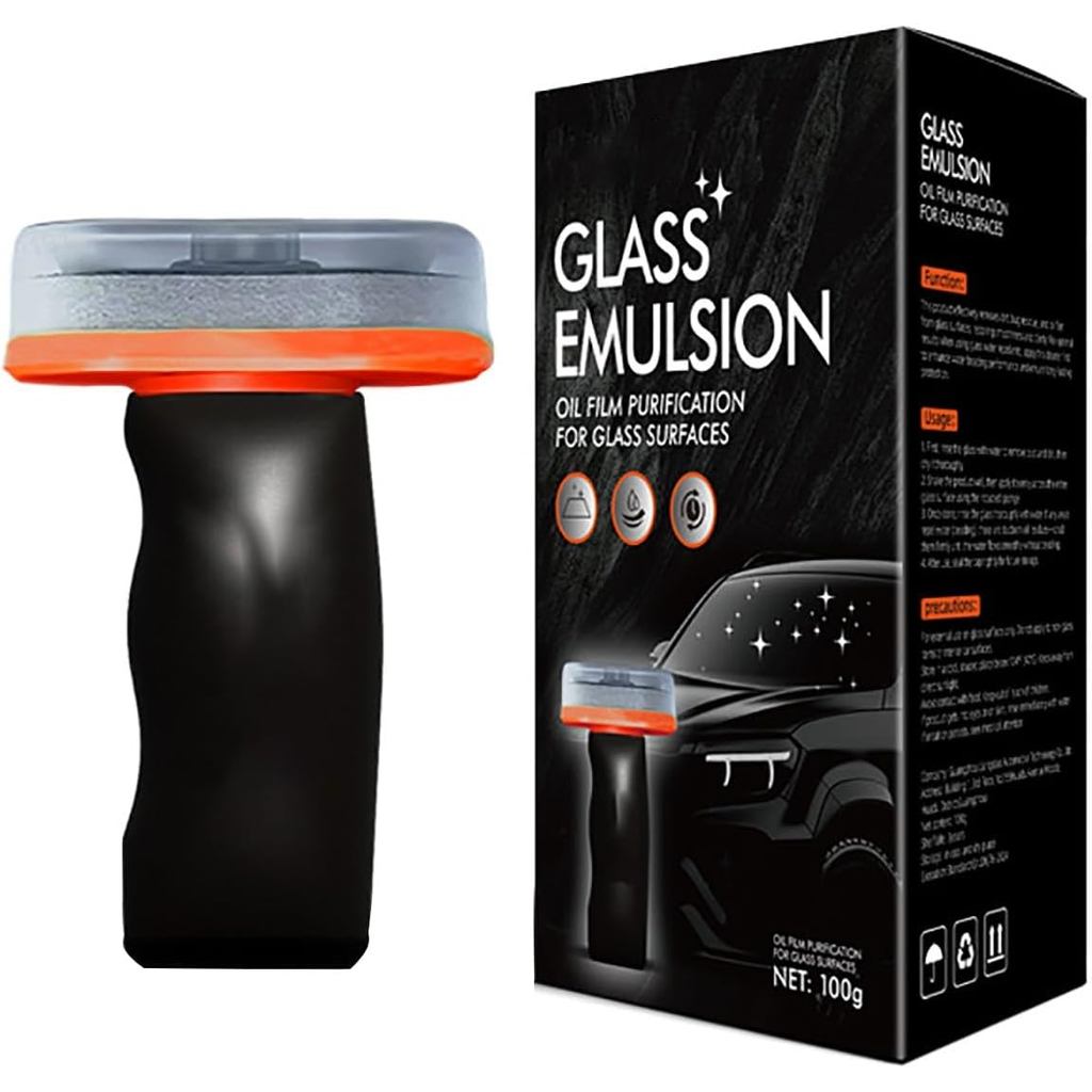 Professional car glass cleaner with hydrophobic seal for crystal clear vision and interior cleaning