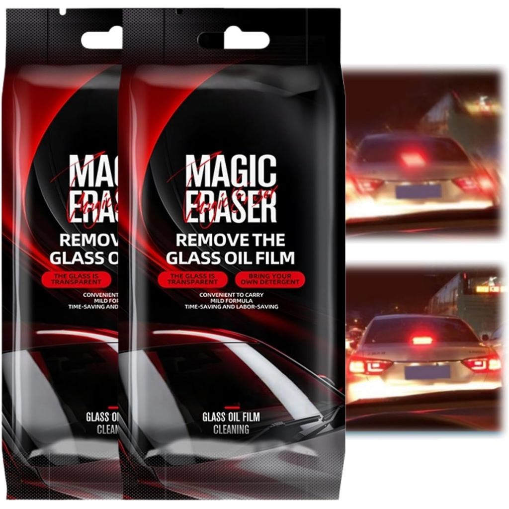 2PCS Car Glass & Windshield Oil Film Remover Sponge - Professional Non-Scratch Cleaning Sponges for Car Windows | Anti-F