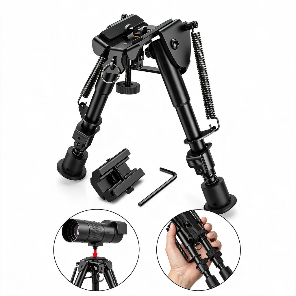 Adjustable Retractable semi-metal Black Tripods Monopods– Com Adaptador de 20mm