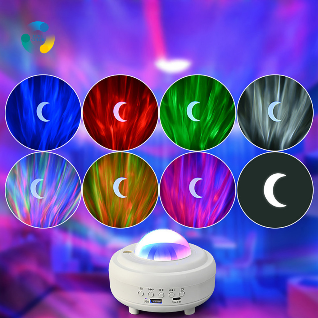 Rgb Night Light Aurora Projector with Speaker Moon Projection Lamp Bluetooth Usb Ambient Bedroom Ceiling for Home for So