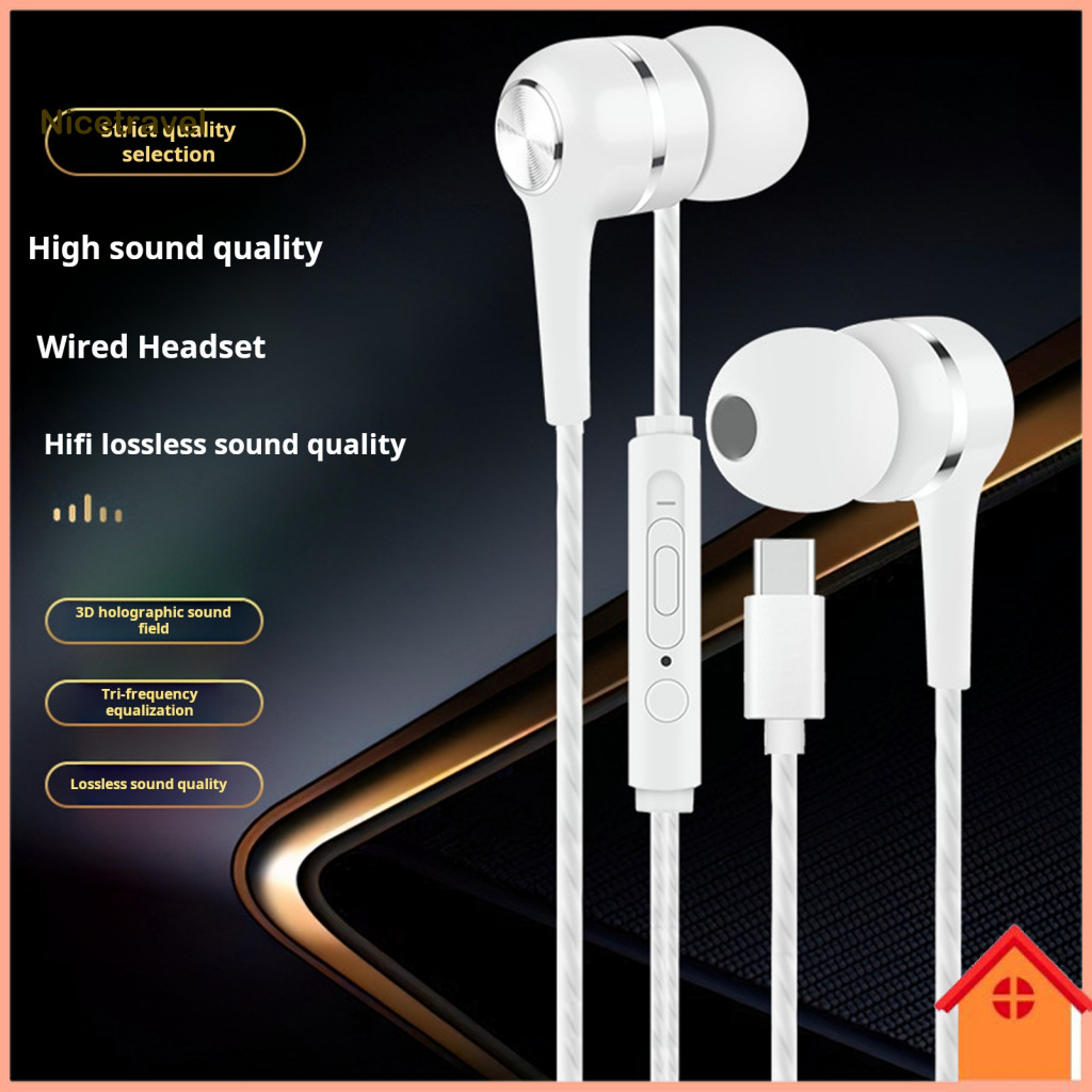 Wired Headset High-performance Gaming Earbuds Noise-cancelling In-ear Headphones with Wire Control Ultralight Ergonomic