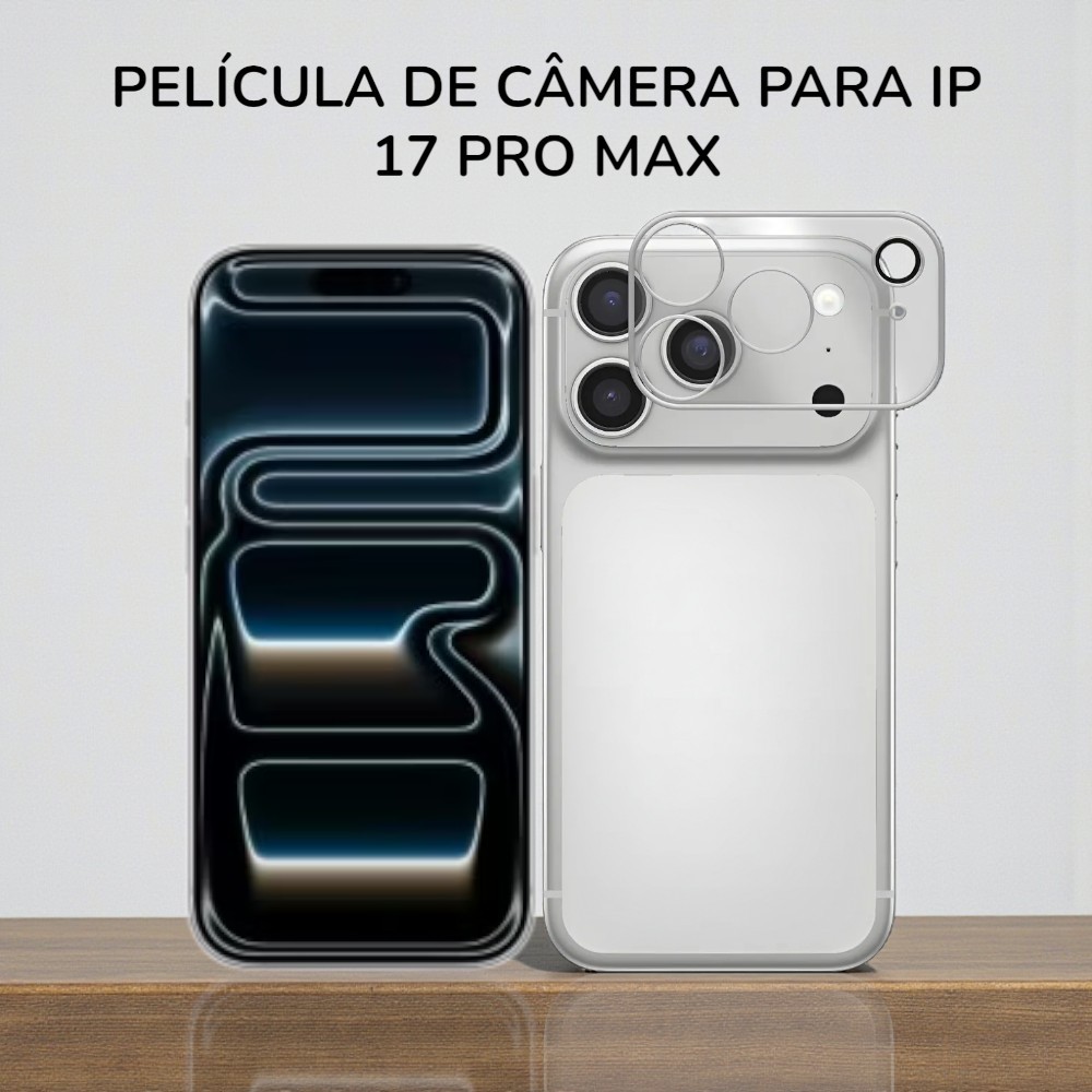 Protetora De Câmera Transparente Premium Para Ip 17 Pro Max