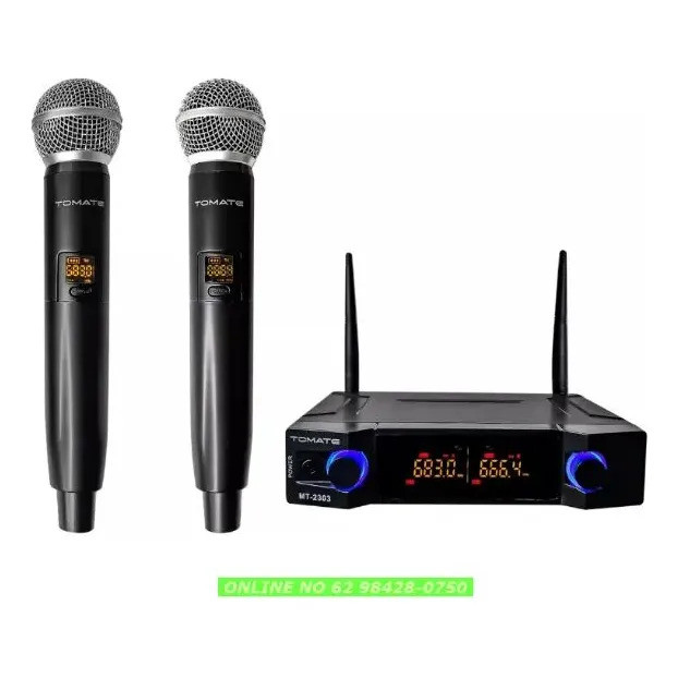Kit 2 Microfone Sem Fio 50m Profissional Digital 16 Canais