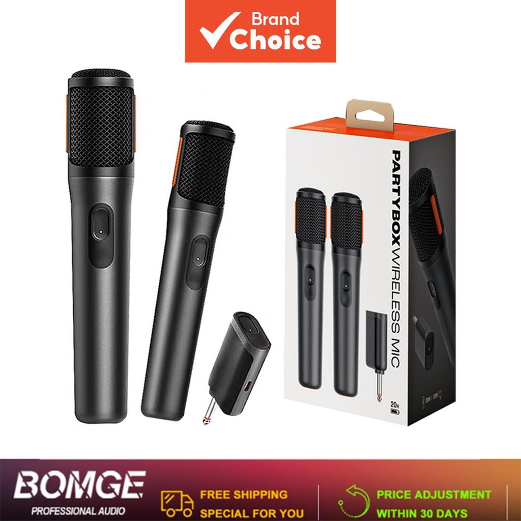 BOMGE Microfone - Dois microfones digitais sem fio para voz nítida, clara e conexão estável em 2.4GHz.