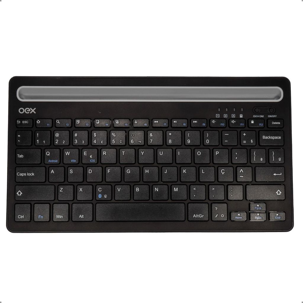 TECLADO BLUETOOTH PARA TABLET E SMARTPHONE OEX CLASS TC502 - Preto/Preto