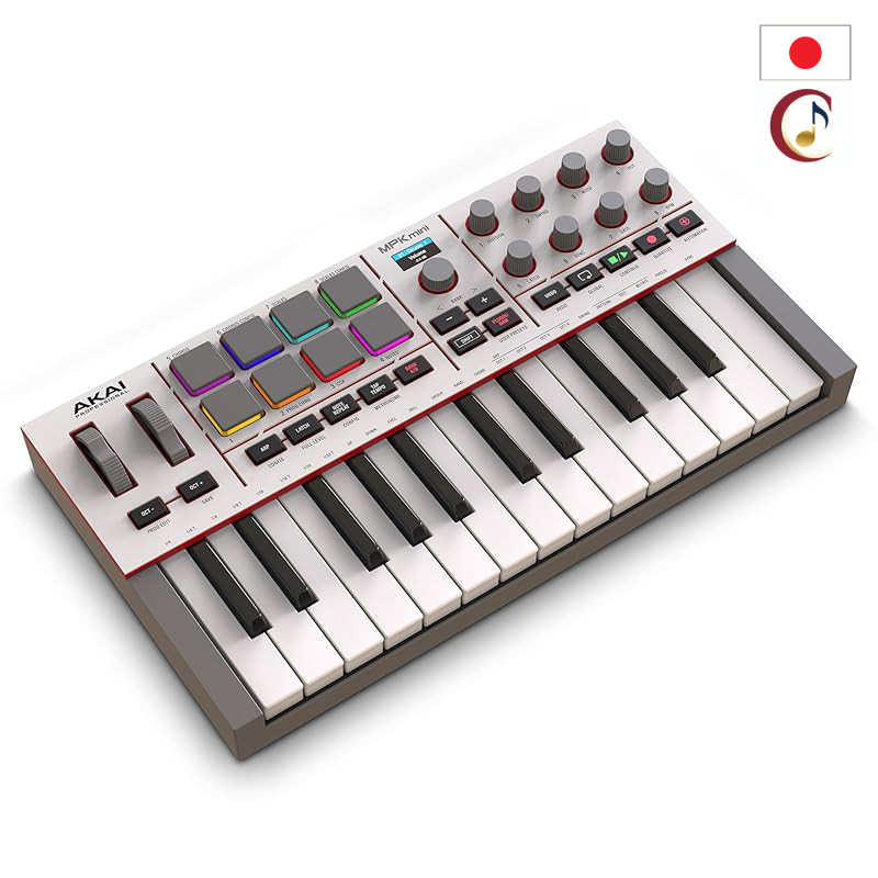 Akai Professional MPK Mini IV USB-C MIDI Keyboard Controller, MPC Drum Pads, 360-Degree Knobs, Pitch and Modulation Whee