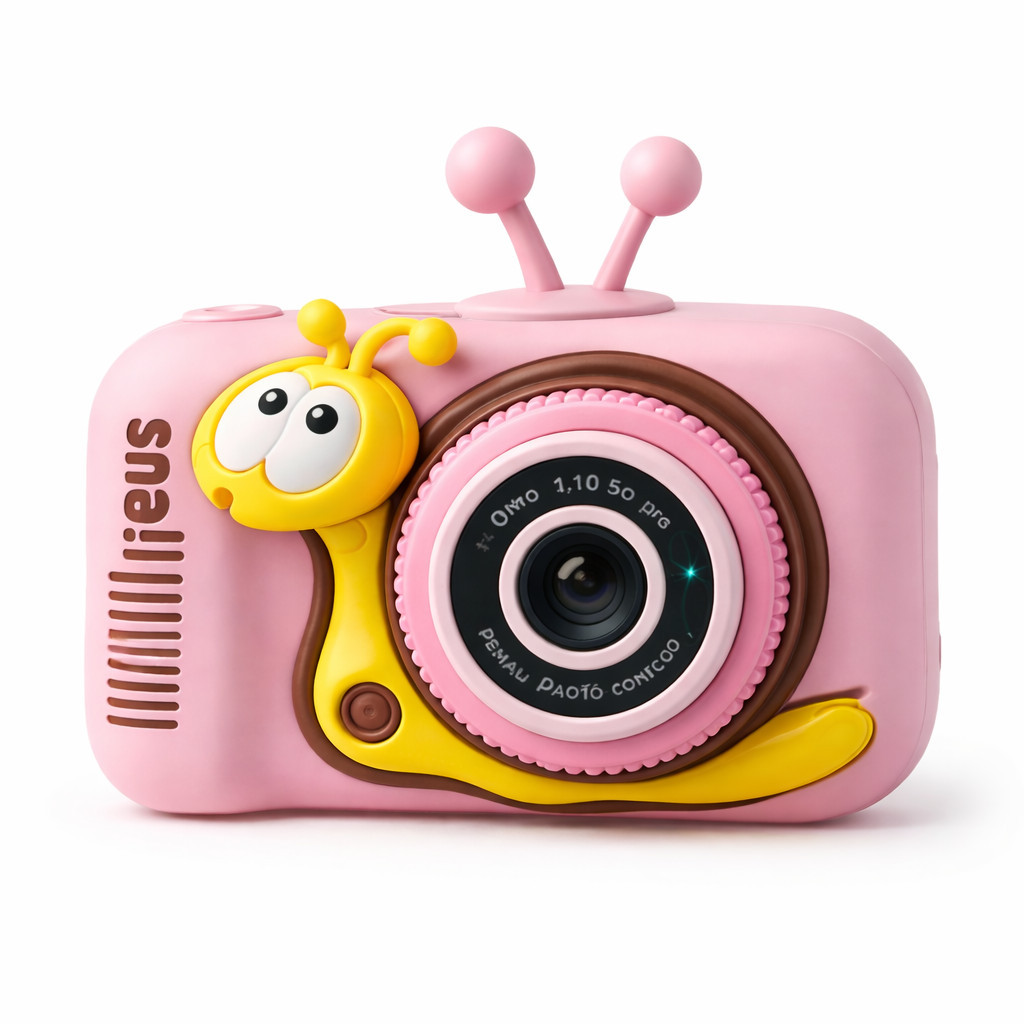 Câmera Fotográfica Infantil Digital com Ecrã 2” – Modelo Caracol Rosa