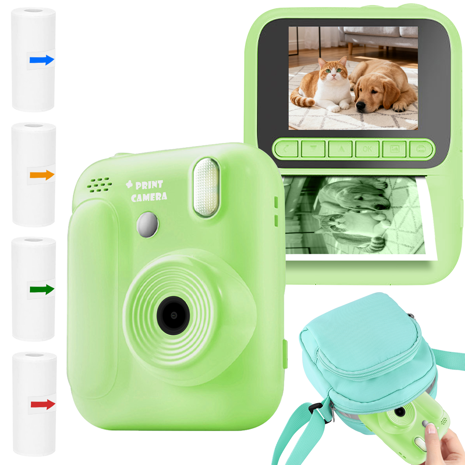 Câmera De Impressão Instantânea 1080P HD Vídeo Digital Camara Presente De Aniversário De Natal Para Crianças