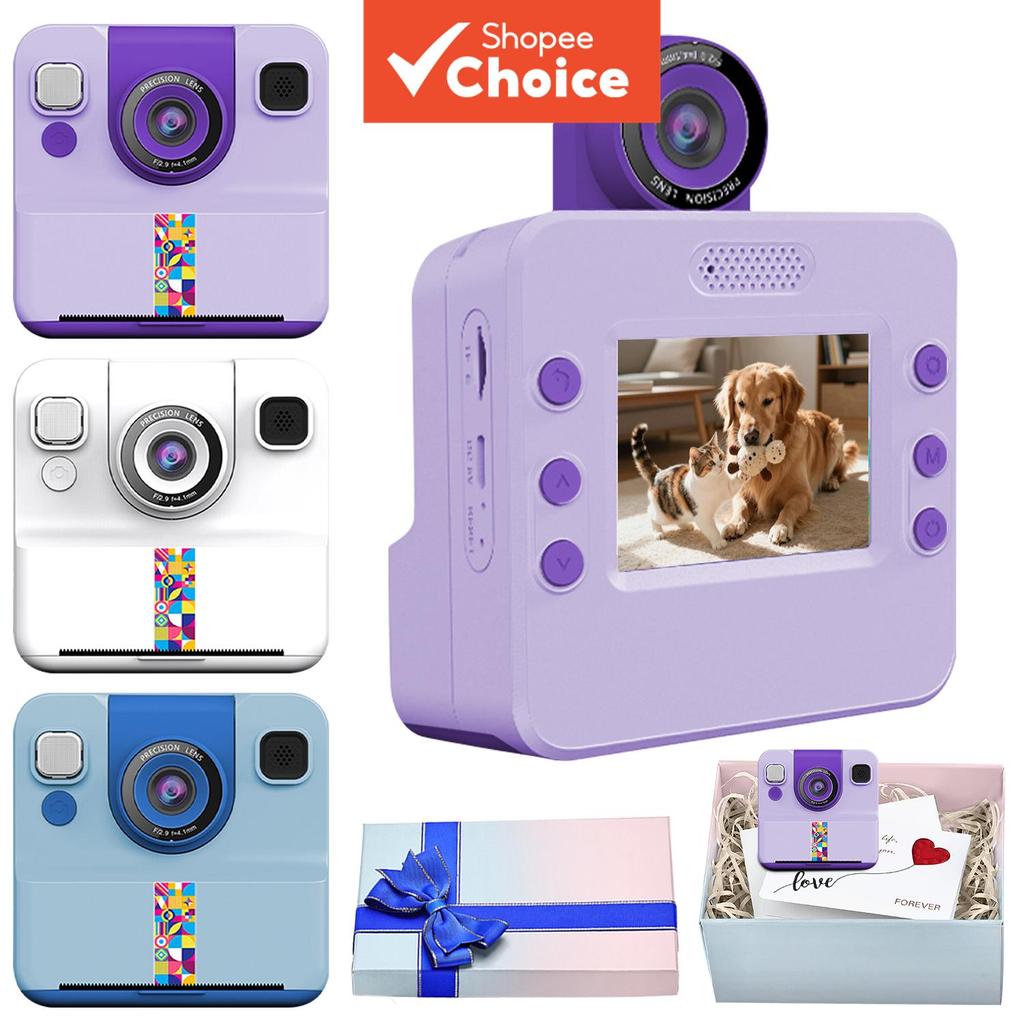 Crianças Câmera De Impressão Instantânea Impressora Fotográfica Digital Para Meninos Meninas Brinquedo De Férias Present