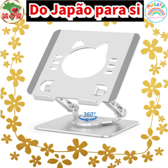 Aoviho Acrylic Tablet Stand, 360 Rotating iPad Holder, Foldable Desktop Mount for 4.7-12.9 inch, Stylish Clear Design fo