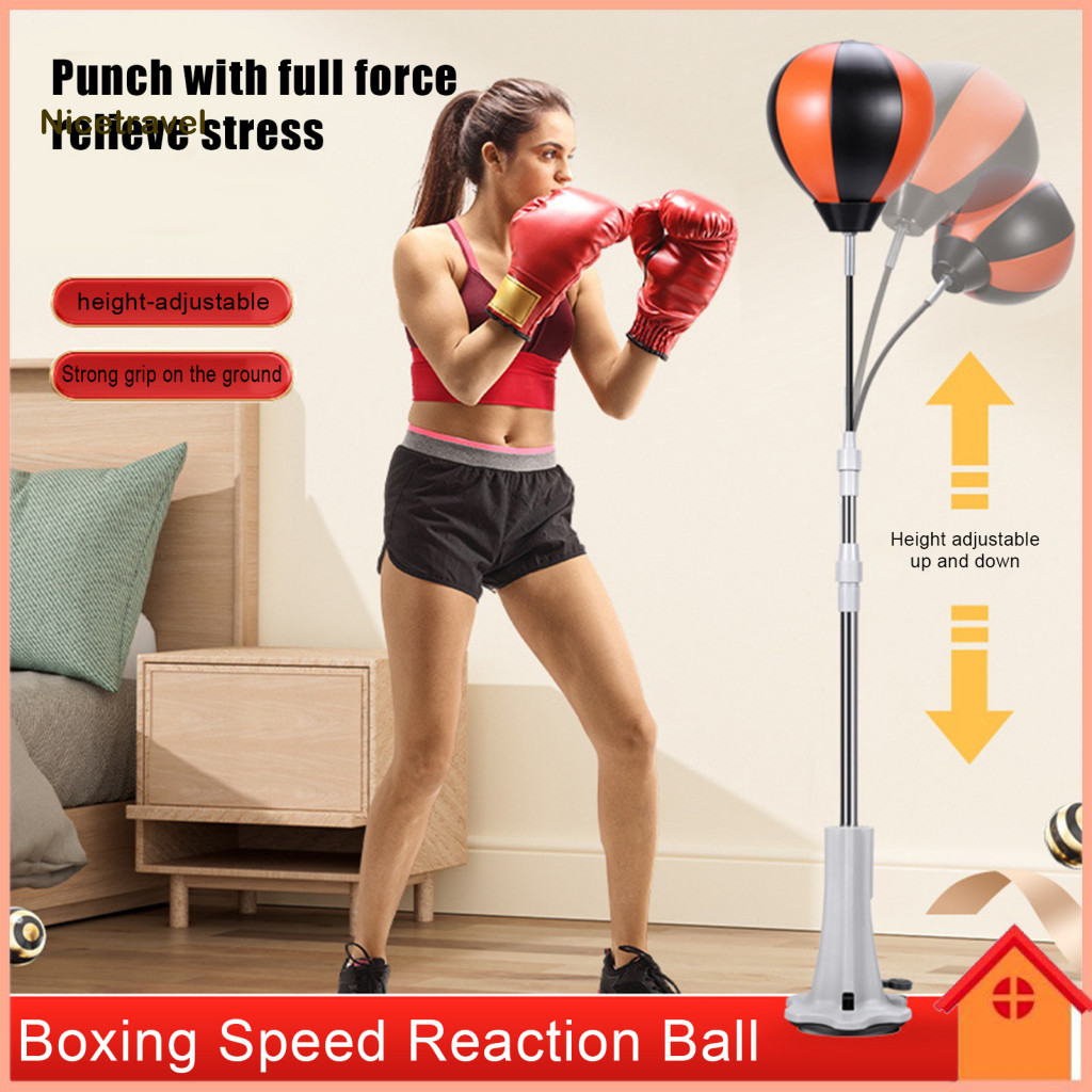 Professional Boxing Ball Punching Bag with Stand Adjustable Reaction Speed – Indoor for Kids Adults Home Gym Fitness T