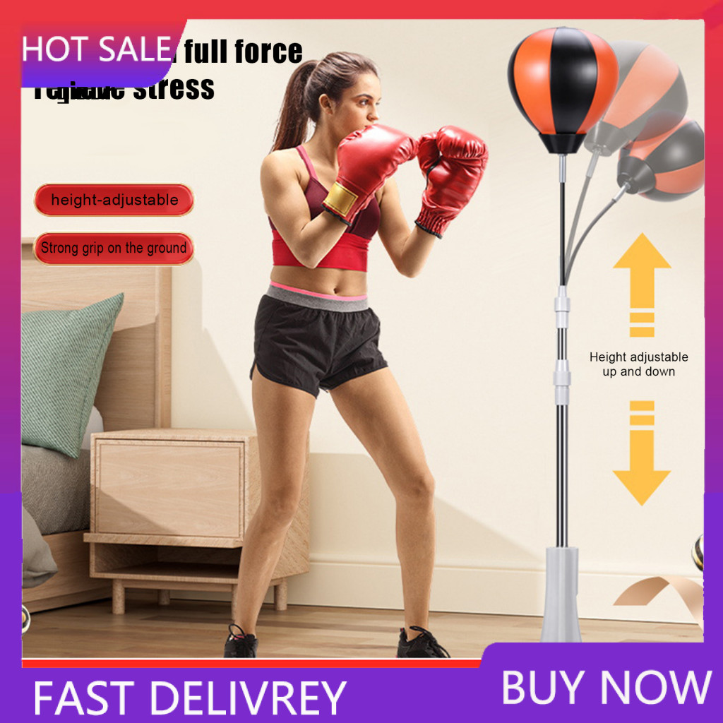 Punching Bag with Stand Professional Boxing Ball Adjustable Reaction Speed – Indoor for Kids Adults Home Gym Fitness T
