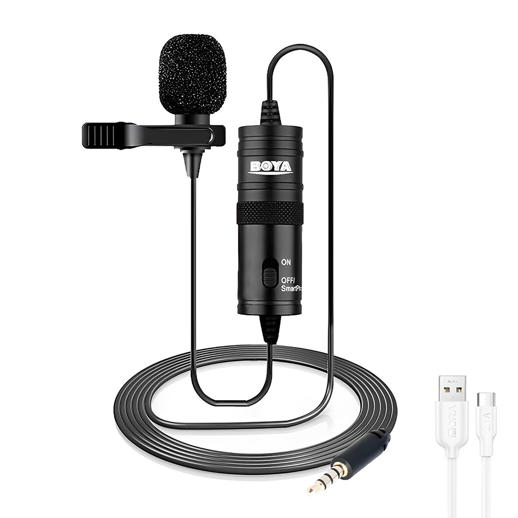 Microfone Lapela Boya By-m1 3.5mm + Cabo Usb 2.0 A/C Branco (K-2162-5863)
