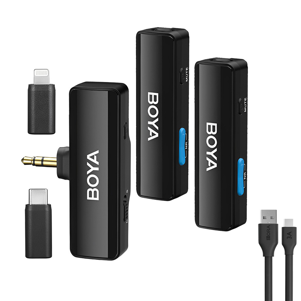 Microfone Lapela Boya Boyalink A2 + Cabo Usb 2.0 A/C Preto (K-6151-5887)