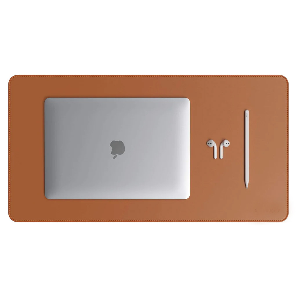 Mouse Pad Grande Couro Sintético Caramelo Premium