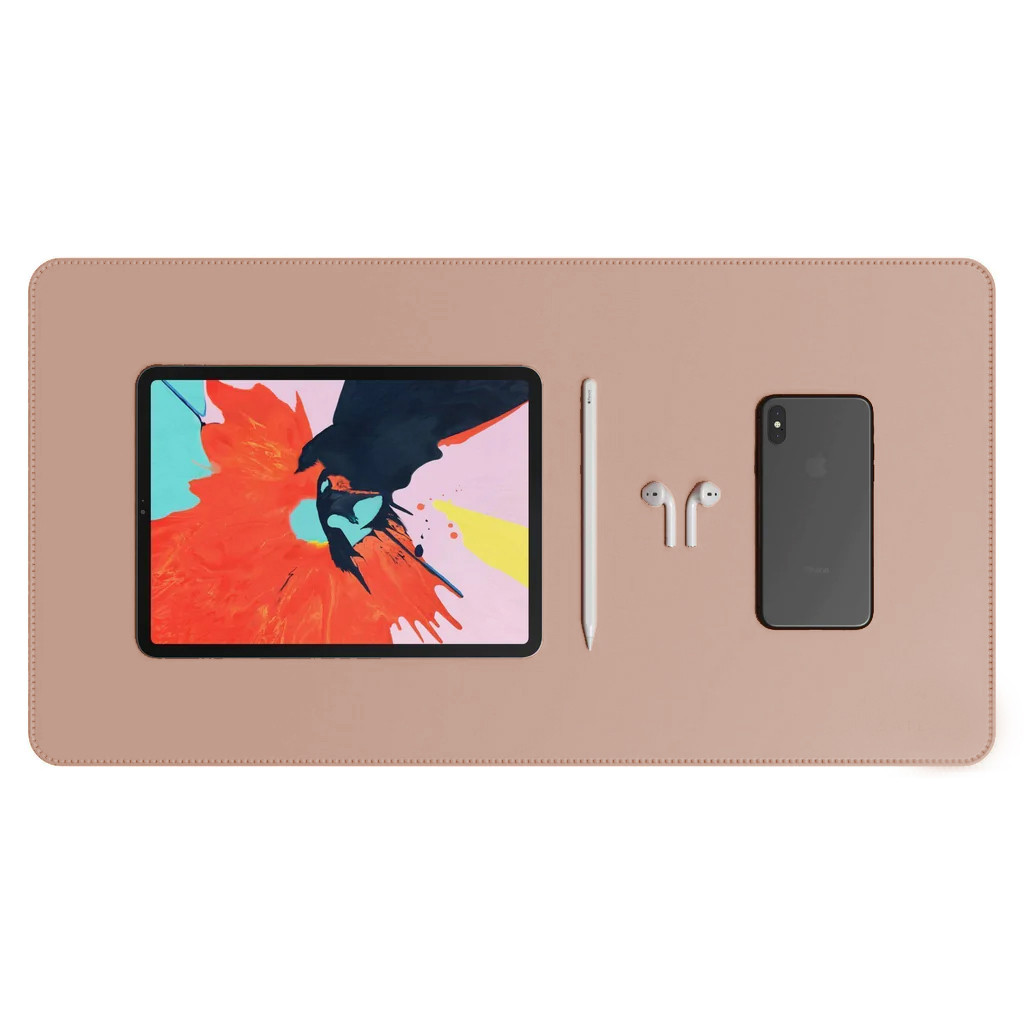 Desk Pad Padrão Nude Couro Premium