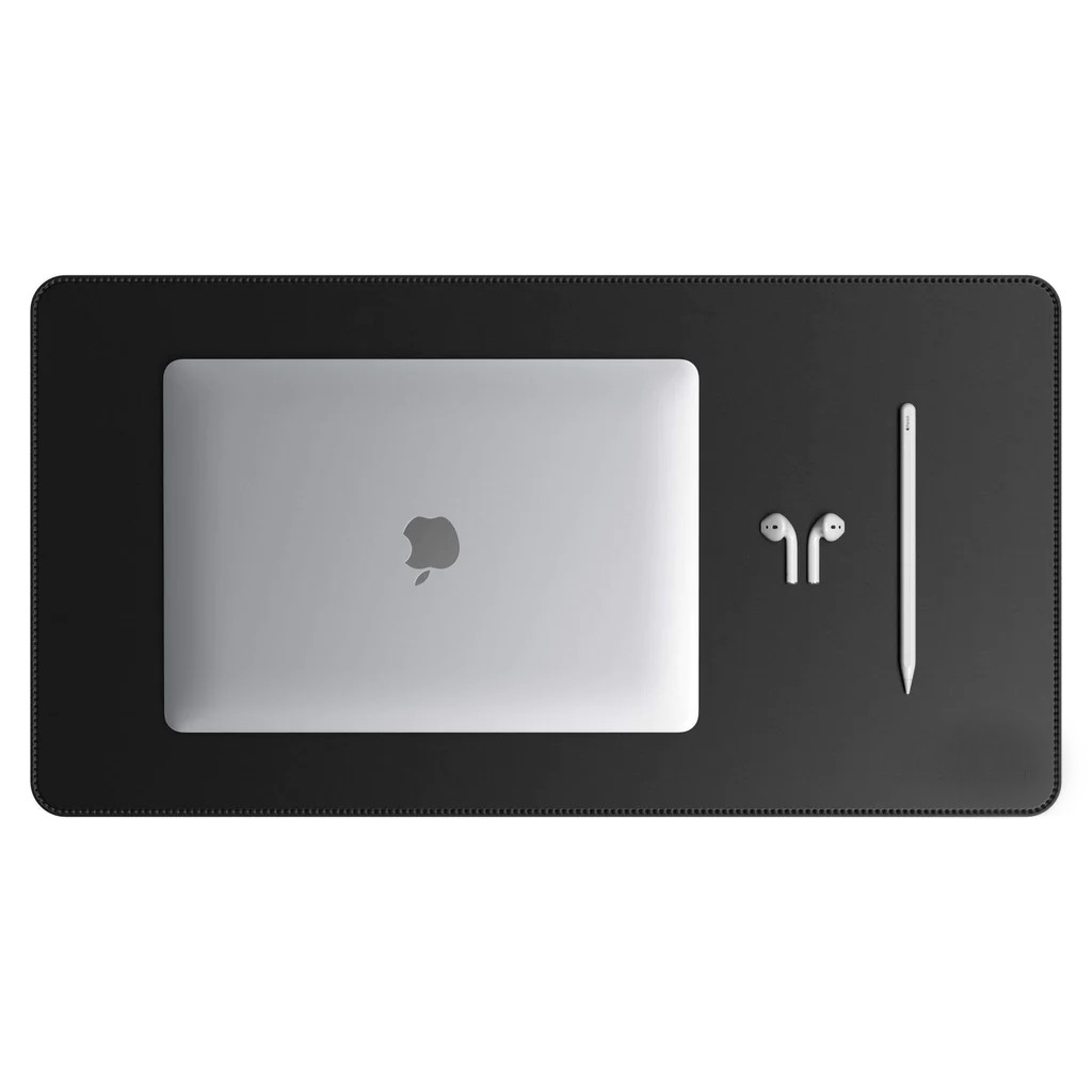 Mouse Pad Padrão Preto Couro Premium