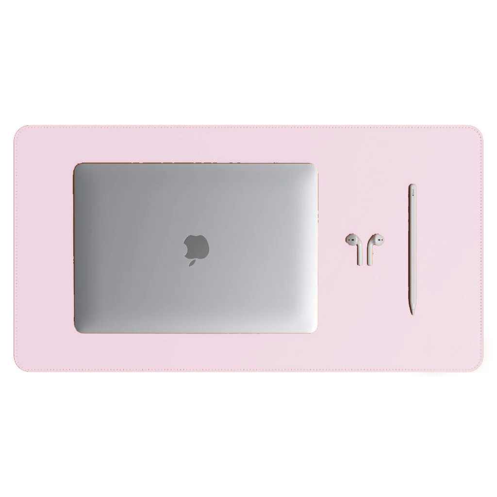 Mouse Pad Padrão Rosa Claro Couro Premium