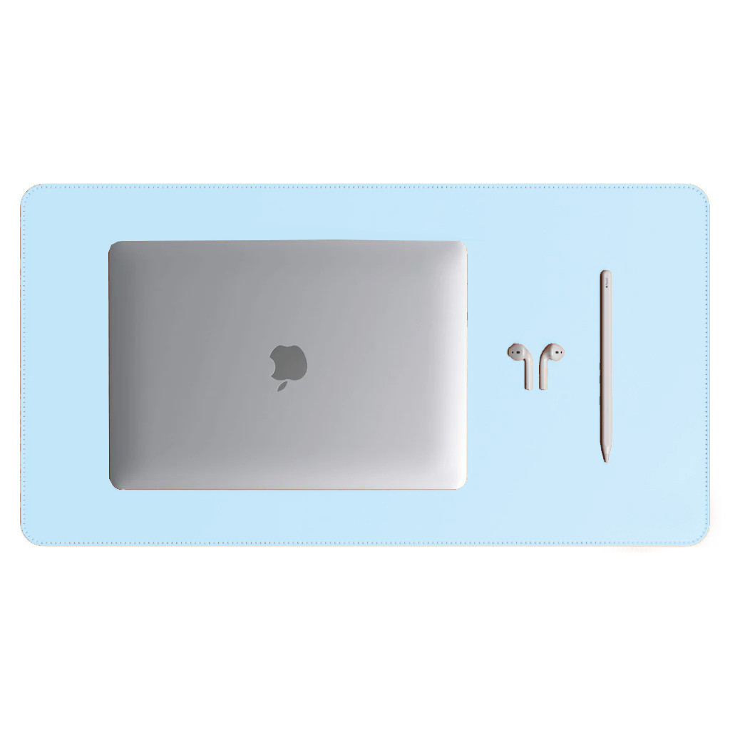 Mouse Pad Grande Couro Sintético Azul Bebê Premium