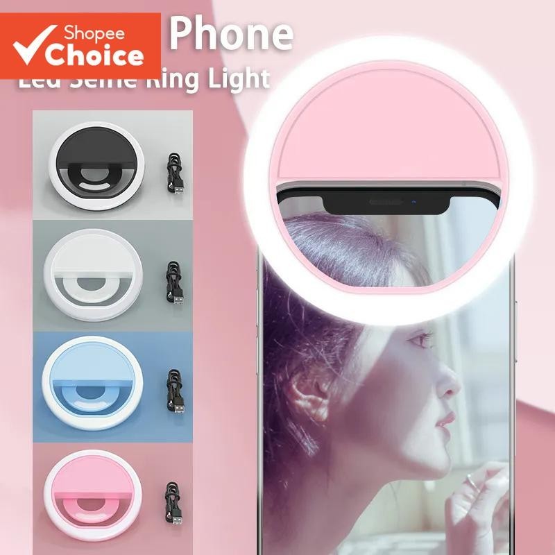 Ring Light Anel De Luz De Preenchimento De Carregamento USB Lente De Celular Led Selfie Para Telefones E Tablets
