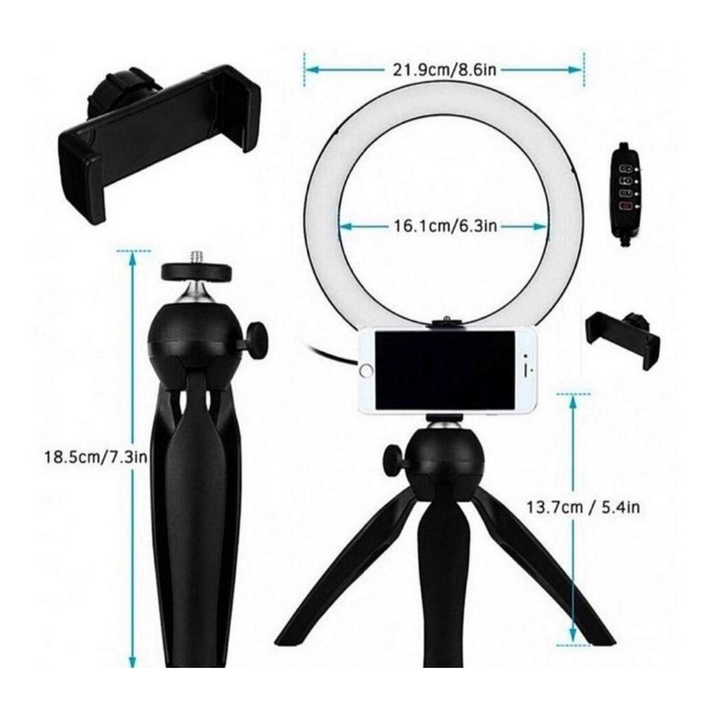 Iluminador De Led Ring Light Dura Well Usb 16cm