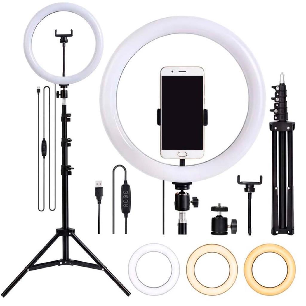 Iluminador Ring Light 10'' Usb Suporte Celular C Tripé De 2M