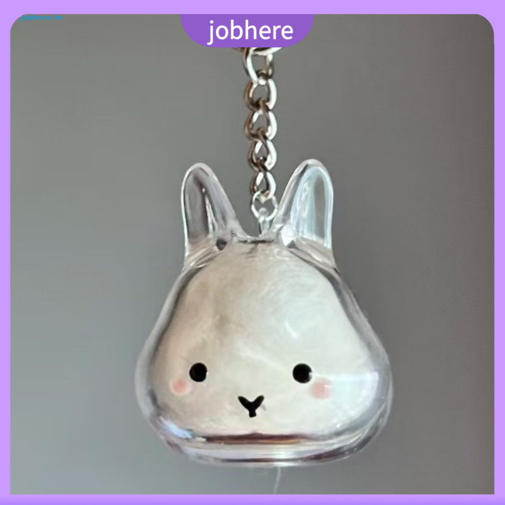 Transparent Pet Keychain Portable Charm 1/4 Pcs Rabbit Hair Capsule Pendant Bottle Keepsake Storage for Lovers Gift