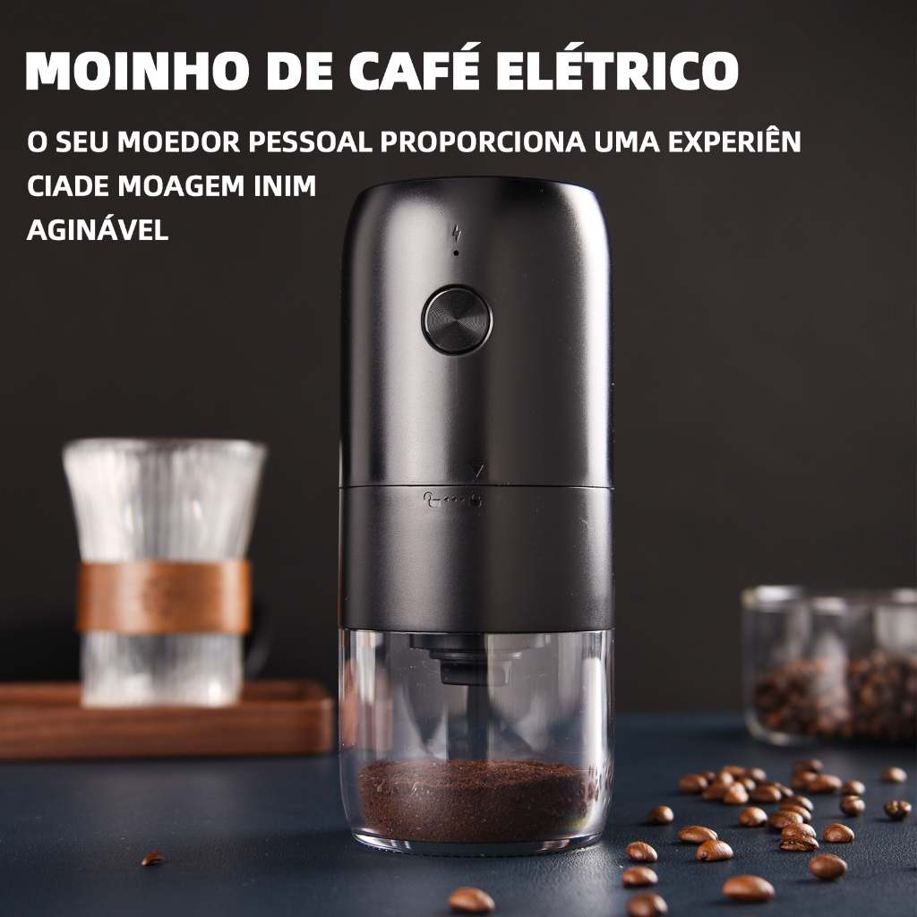 Portable USB Electric Coffee Grinder - Ceramic/Steel, Adjustable, Type-C Battery