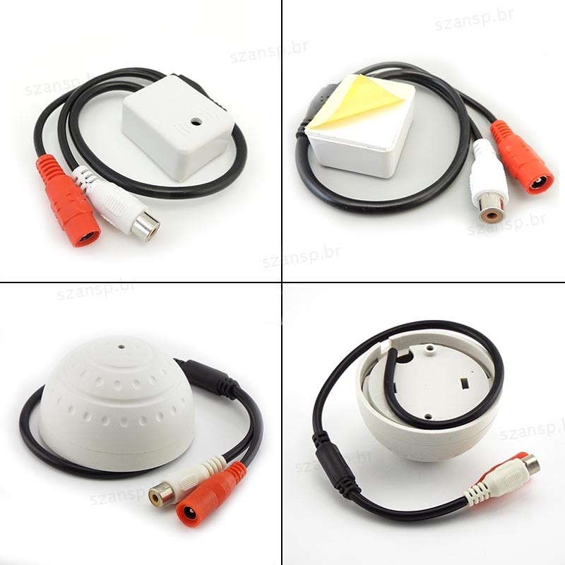 Mini CCTV Microfone Monitor De Som Captação Áudio Câmera Segurança Acessórios DVR Suporte Vigilância