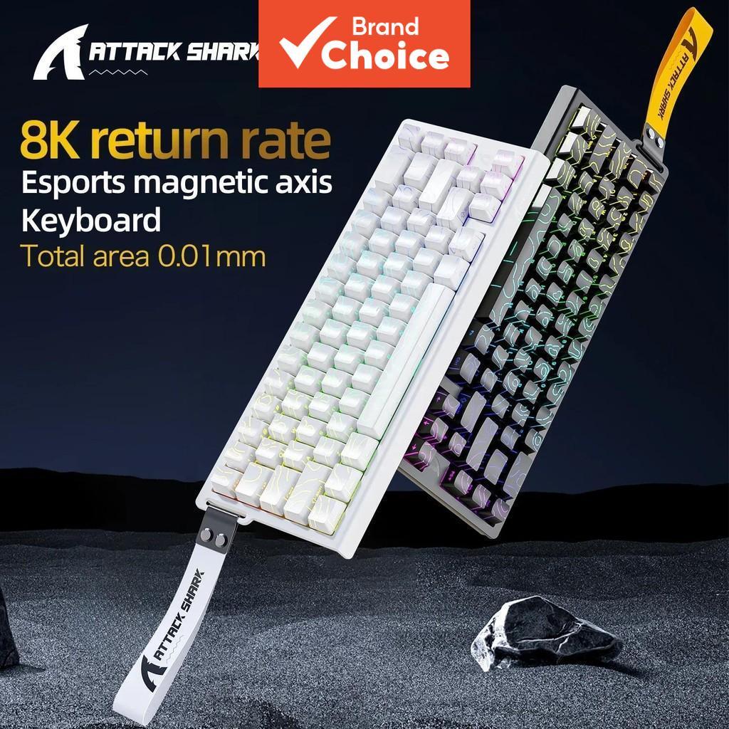 Teclado de Jogos Magnético RGB Attack Shark X68HE com Interruptores Hall Effect de Gatilho Rápido, Precisão de 0,01 mm,