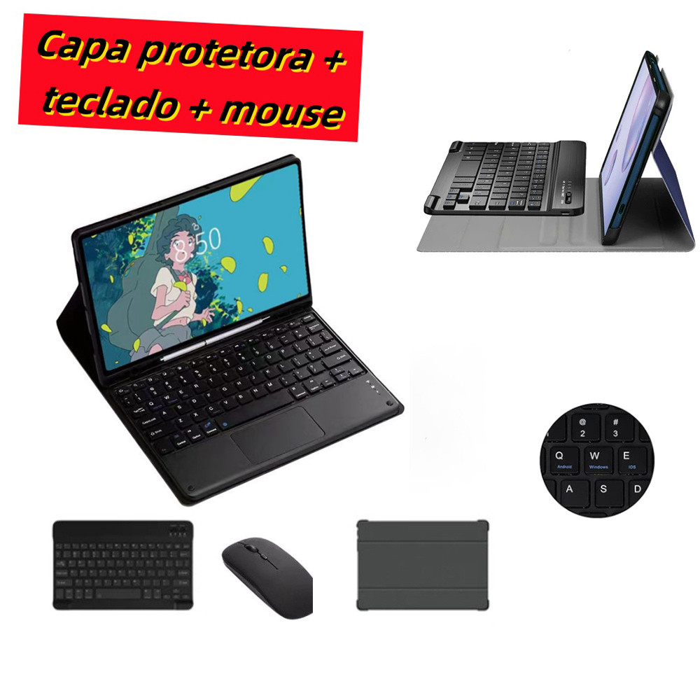 Multifuncional Novo Capa Magnética Com  bluetooth teclado E Mouse Para Samsung Galaxy Tab S6 Lite 10.4 A8