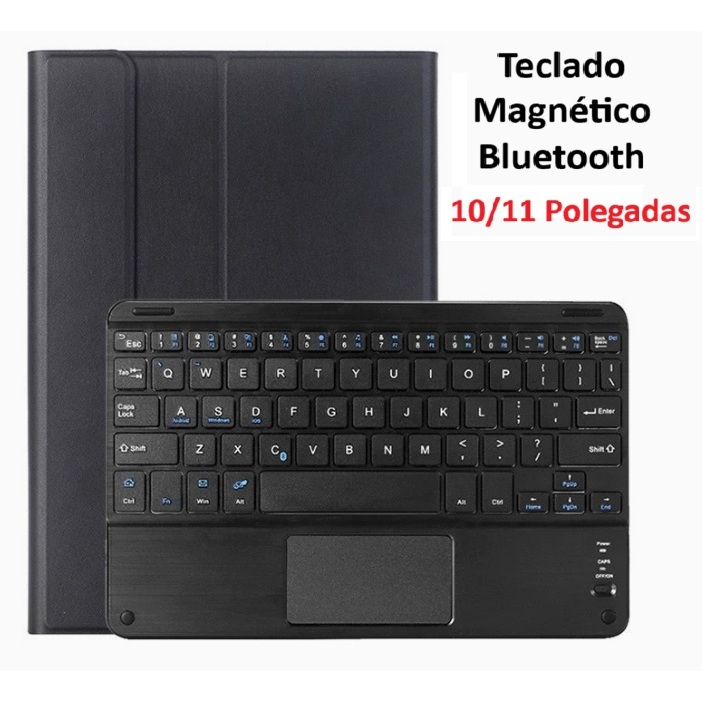 Teclado Magnético Bluetooth Com MousePad de 10 Polegadas Para Tablet de até 11 Polegadas/ Notebook/ Celular