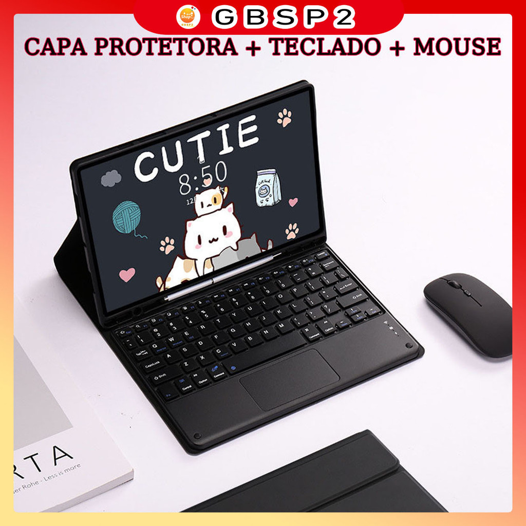 Para Samsung Galaxy Tab S6 Lite 10.4 A8  Capa De Couro Magnética Com Teclado E Mouse Pronta Entrega
