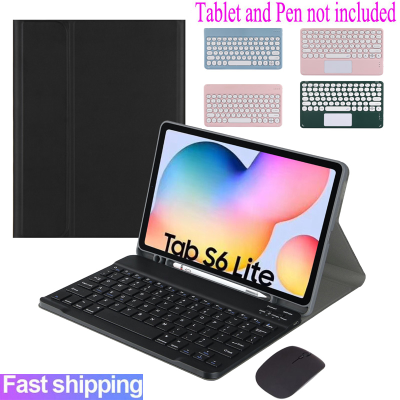 Capa De Teclado Para Samsung Galaxy Tab S6 Lite 10.4‘’ 2020 2022 SM-P610/P615 P613/619 magnetic  PU Leather Soft Silicone Wireless Bluetooth Keyboard Mouse Cover Casing