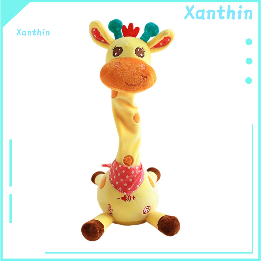 Recording Playback Giraffe Toy Musical with Adjustable Volume Plush Led Lights – Singing Dancing Repeating Voice Baby