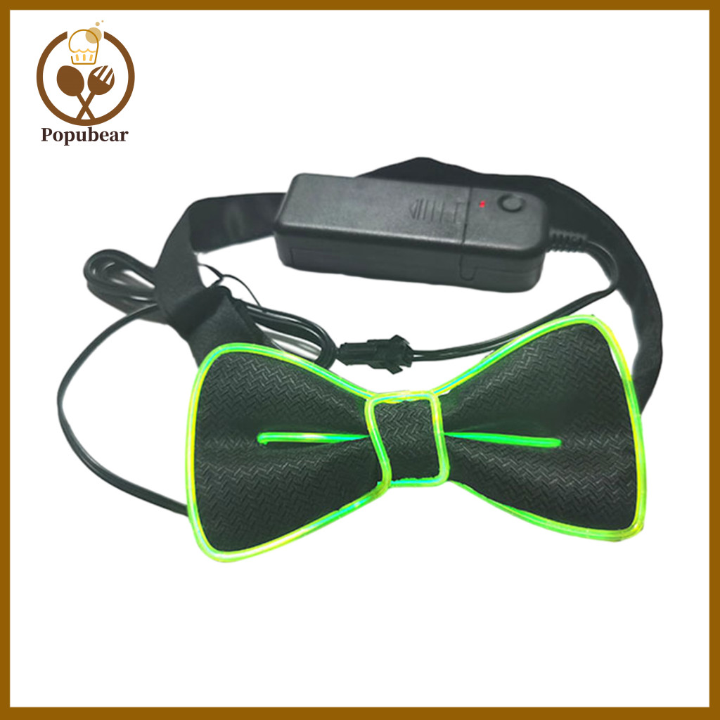 Bow Tie Battery-powered Led Glow the Dark Adjustable Button Multiple Light Modes for Parties Weddings Halloween Cosplay