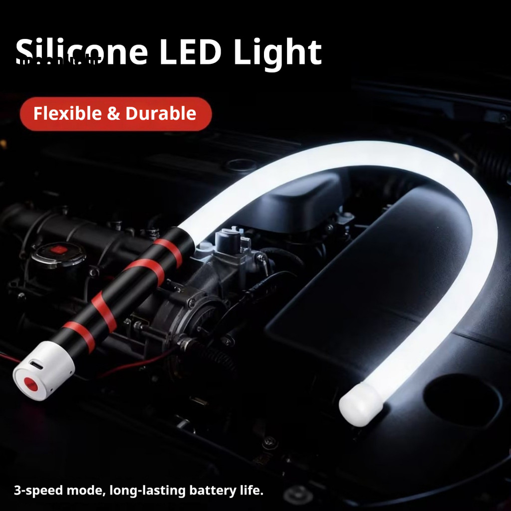 22 Inch Flexible Led Work Light Bendable Gooseneck Rechargeable Inspection Lamp for Car Repair Adjustable Brightness Und