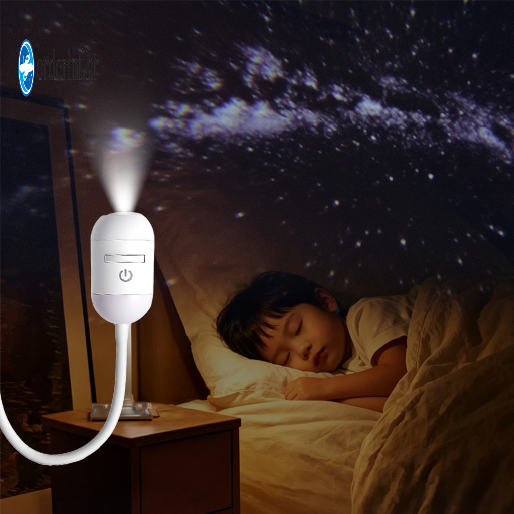 Adjustable Gooseneck Projector Lamp 360 Degree Flexible 2-in-1 Star Night Light with Rotating Led Usb Powered Starry Sky