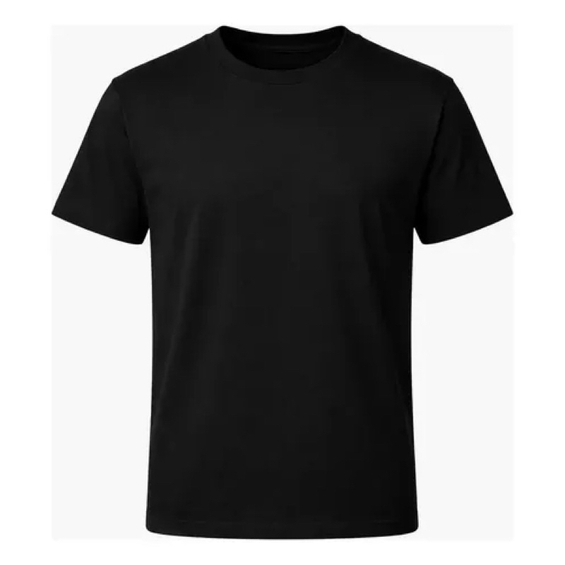 Camiseta preta básica Slim fit, 100% algodão