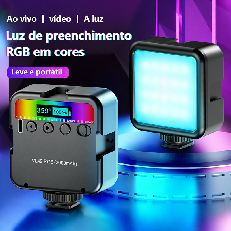Luz De Led Para Fotos Vídeos - Rgb Vl49 Cor Da Estrutura Classic Black