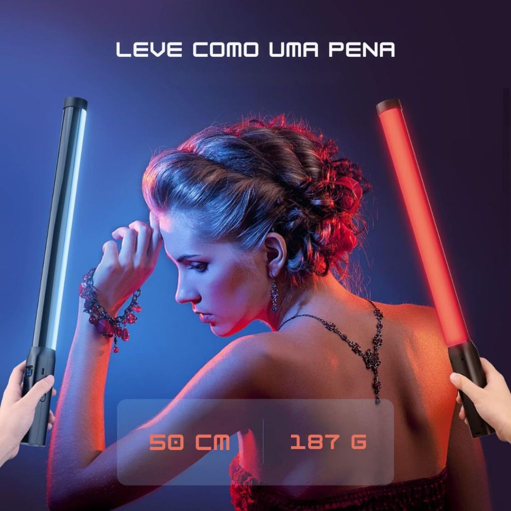 Bastão De Luz Led Preenchimento RGB + Branco Frio e Quente Studio Foto Vídeo Iluminação Profissional
