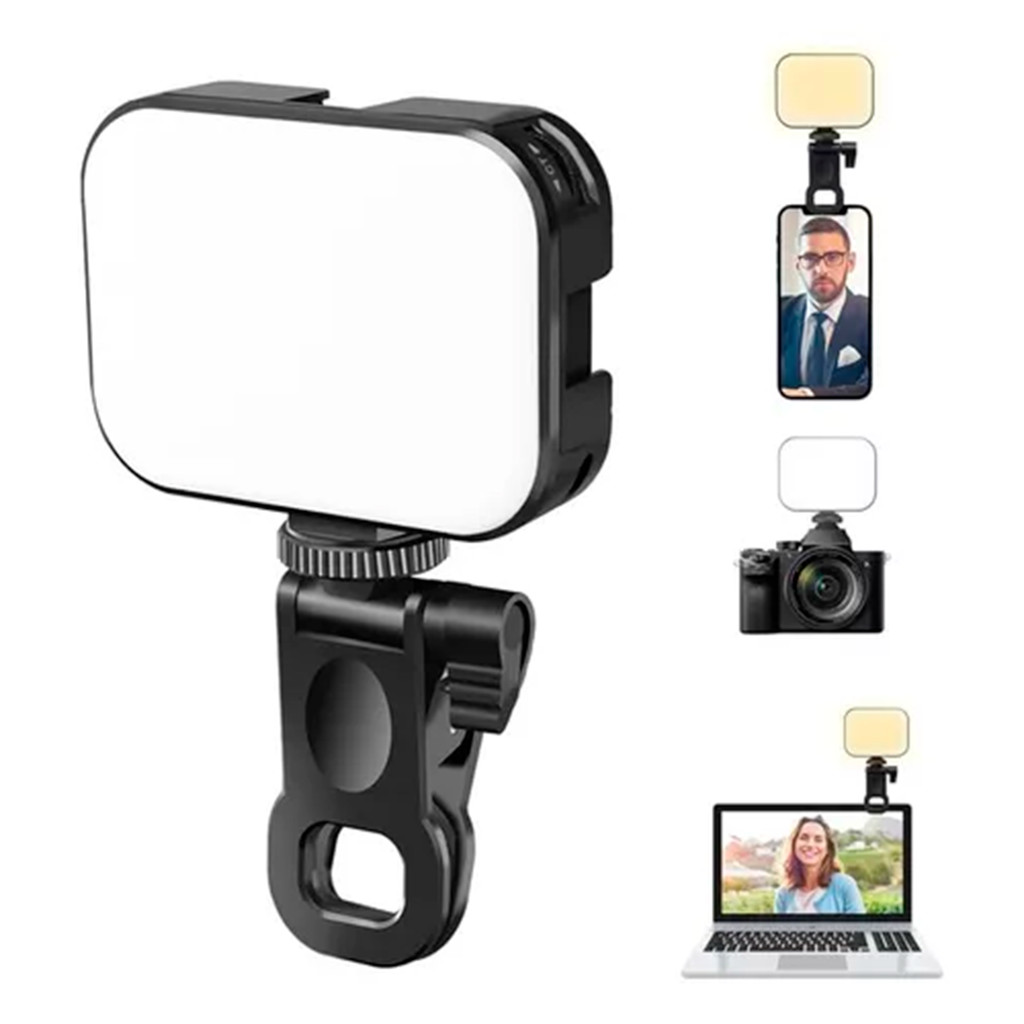 Luz Led De Preenchimento Rgb Camera + Suporte Cel Notebook  top
