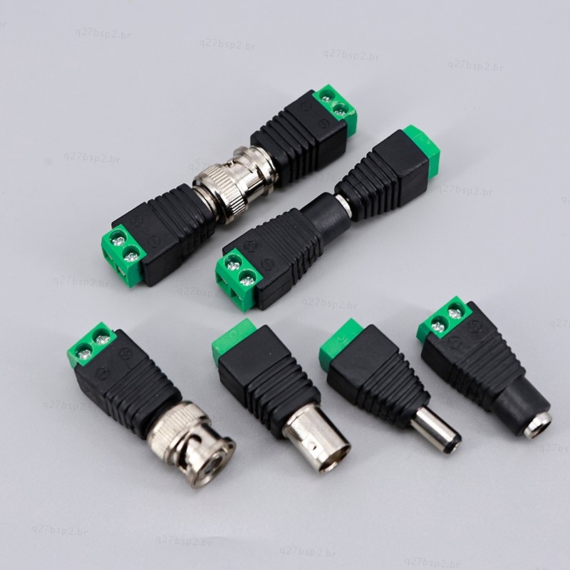 Conector BNC Macho Fêmea 5.5x2.1mm DC Jack Adaptador De Áudio De Alimentação Para Câmera CCTV Tira LED RGB BR27B2