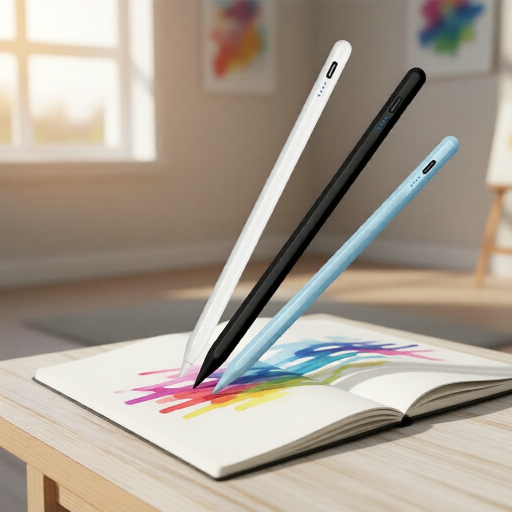 Caneta Universal Stylus para Tablets e Smartphones iOS e Android - Toque Digital e Escrita Suave