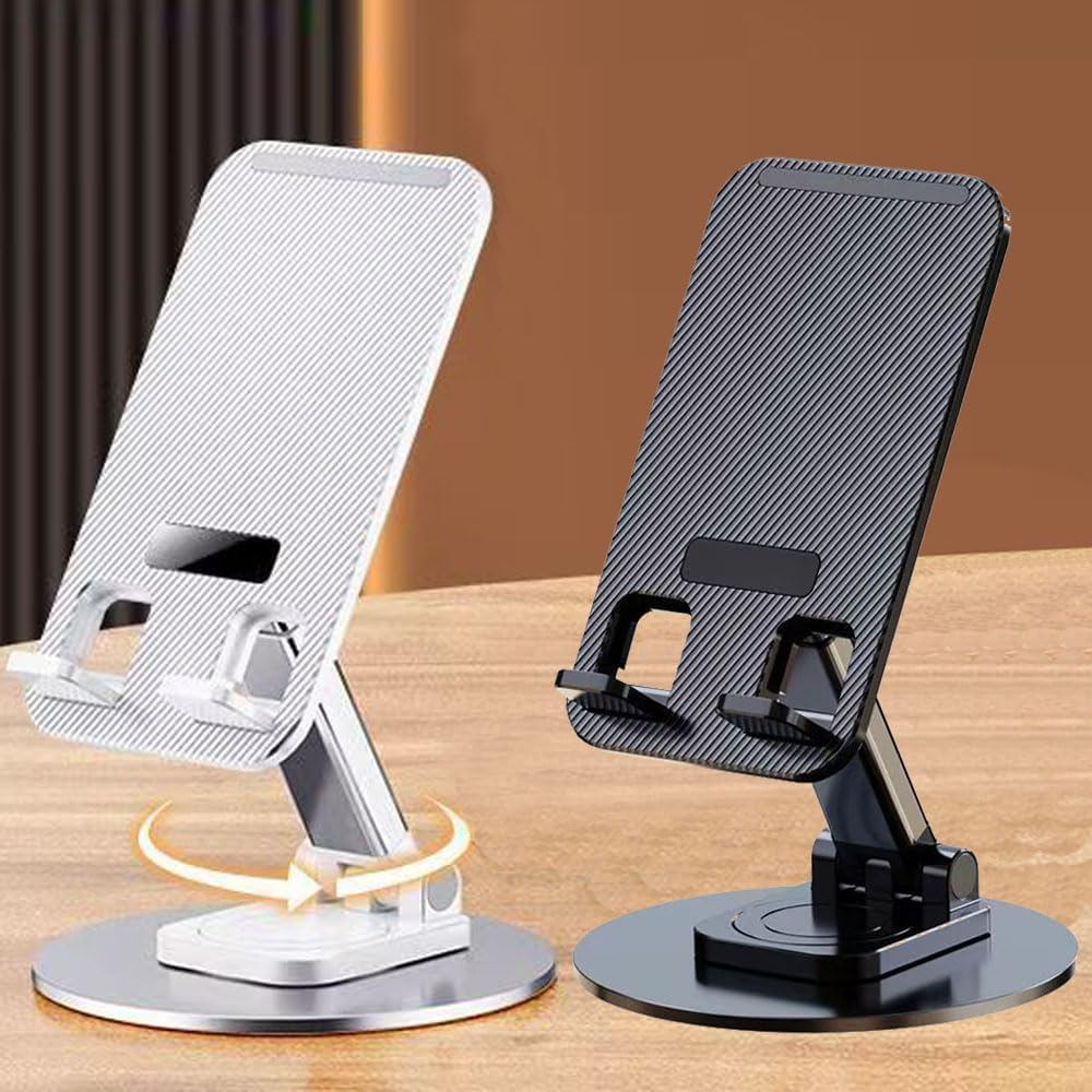 Cell Phone Stand 2 Pack,Angle Height Adjustable Cell Phone Holder for Desk,Foldable Desktop Phone Holder Cradle Dock wit