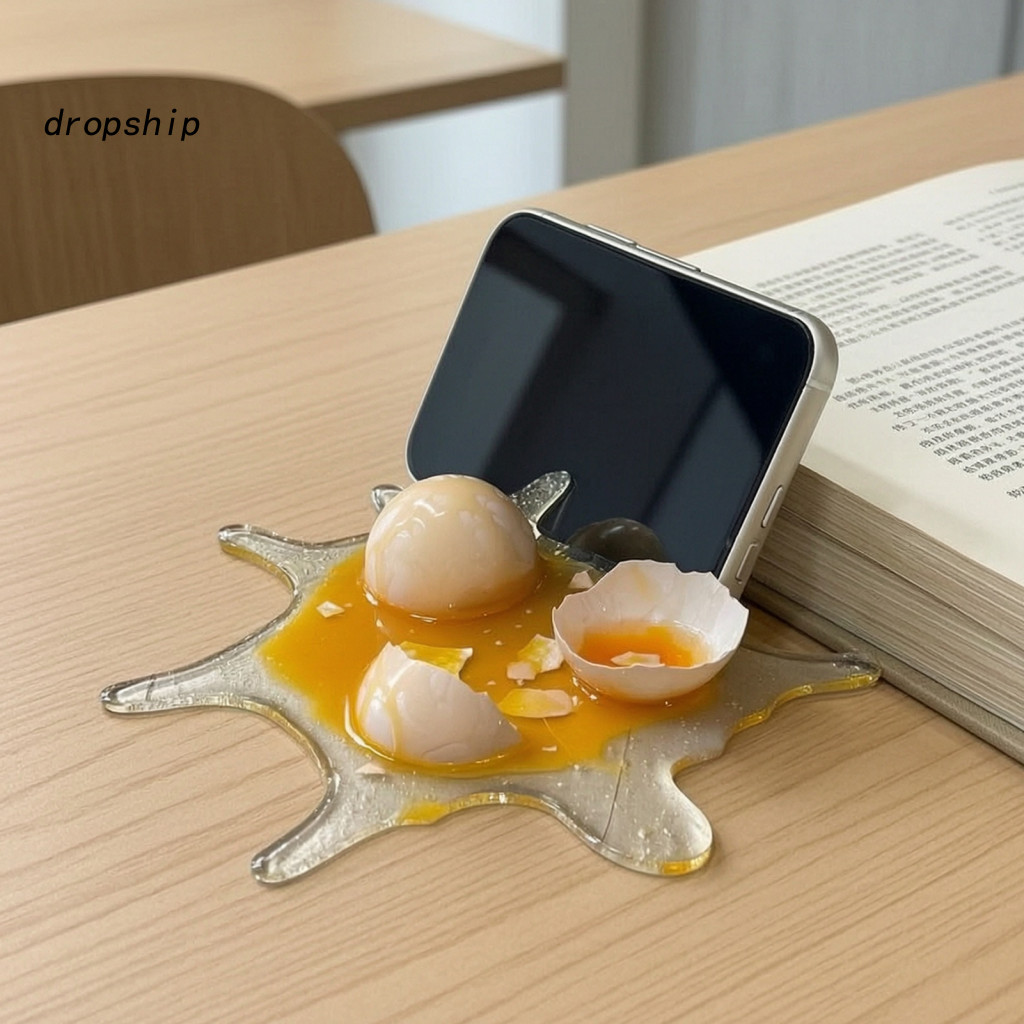 Quirky Phone Accessory Stable Broken Egg Yolk Design Mobile Holder Stand Adjustable Vertical Non-slip Platform for Smart