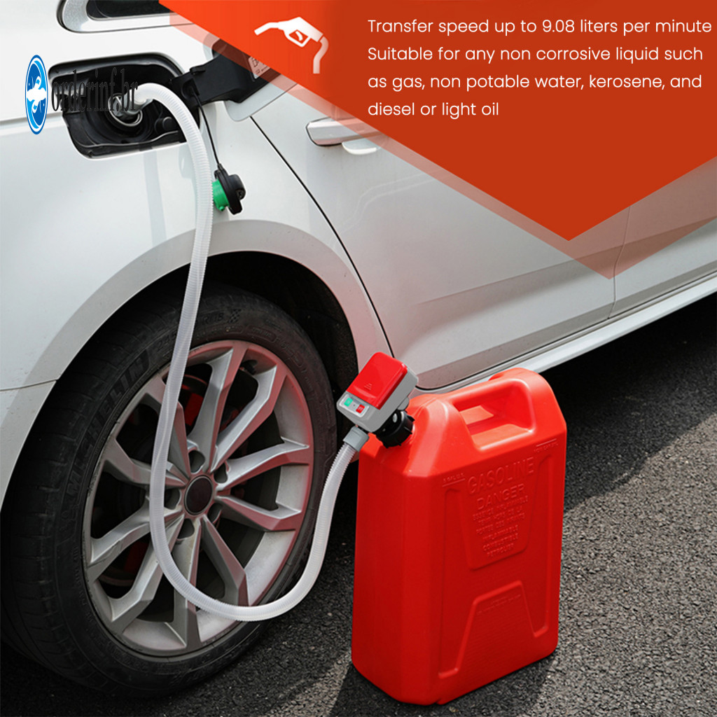 Quick Flow Rate Oil Pump for Rv Set with 4 Adapters Automatic Stop Fuel Transfer 2.4 Gpm Portable for Diesel for Cars fo
