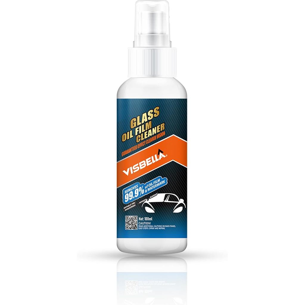 Visbella Oil Film Cleaning Spray,Car windshield wiper fluid,Transparent view automatic car windows and rearview mirrors,