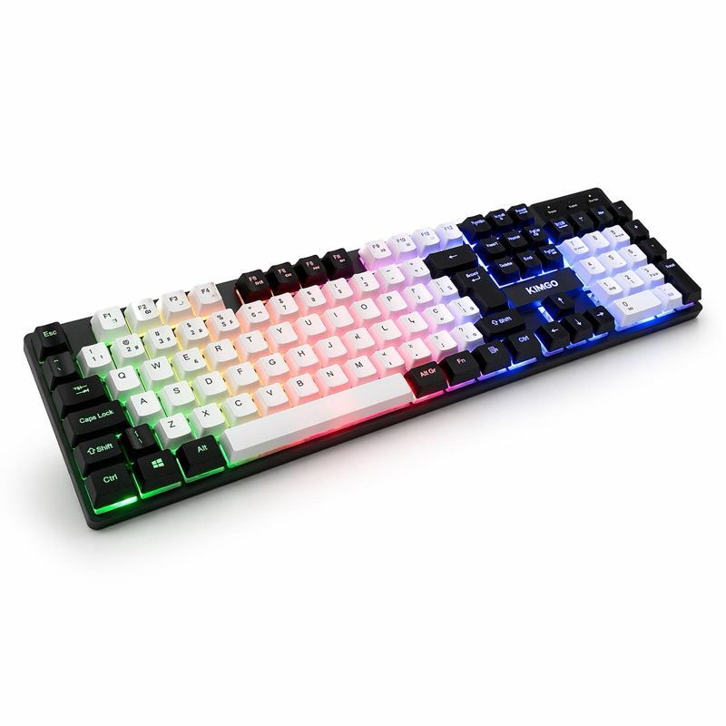 Teclado Gamer USB Luzes RGB ABNT2 107 Teclas Plug Play para PC Notebook G-300 KinGo