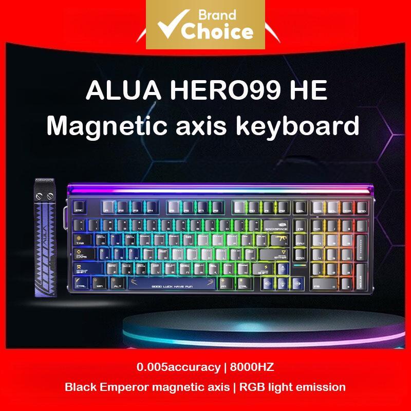 Teclado Mecânico Gamer AULA Hero 99 HE, Switch Magnético, Tri-Modo, Hot Swappable, RGB, para Laptop